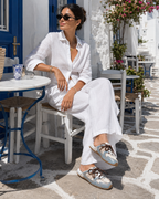 530 SL Mules – Cuir Blanchi & Semelle Gomme Bleu Ciel Gris Travertin