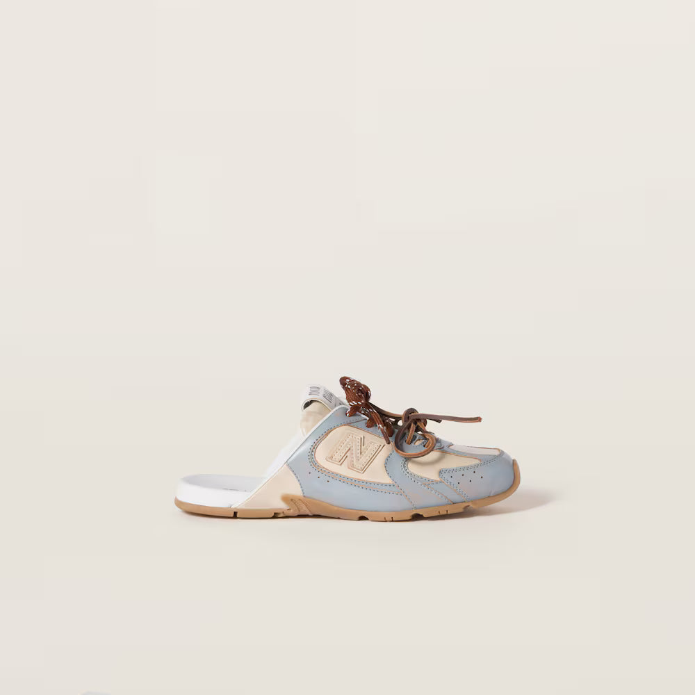 530 SL Mules – Cuir Blanchi & Semelle Gomme Bleu Ciel Gris Travertin