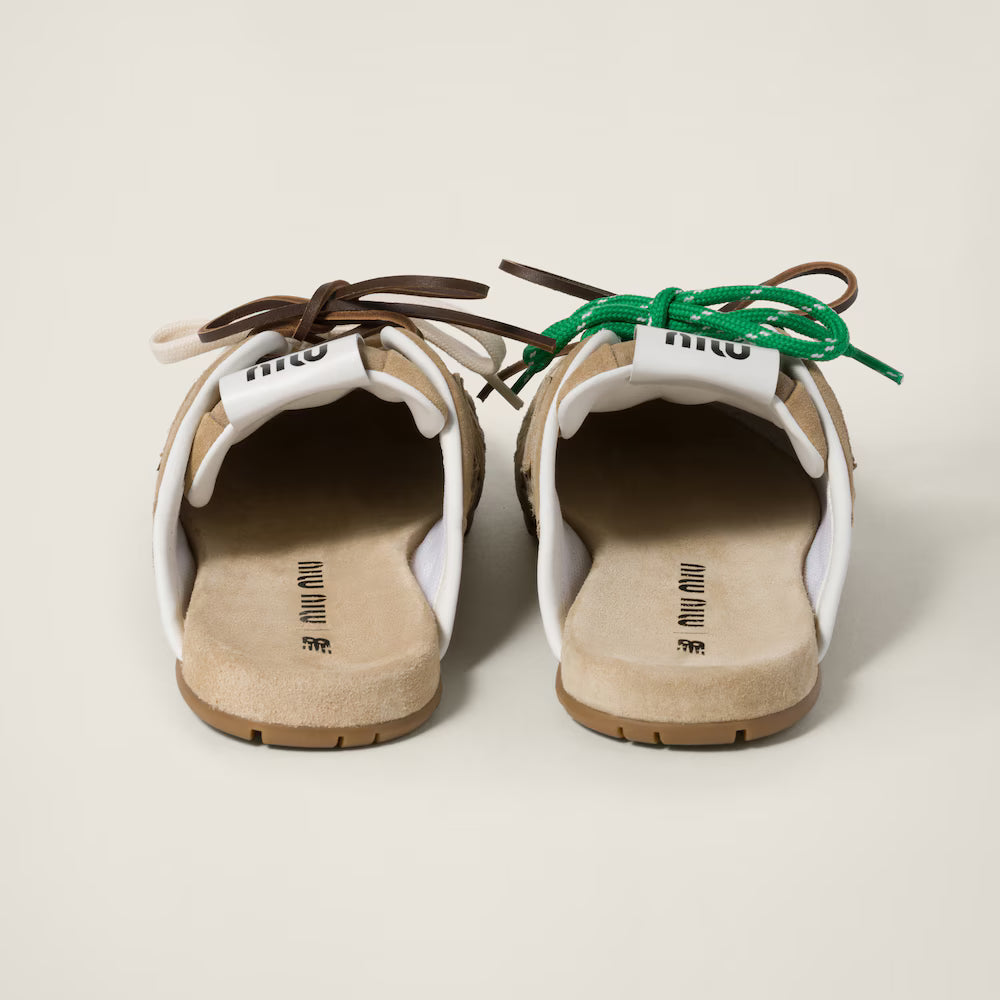530 SL Mules – Daim Blanchi & Semelle Gomme Écru