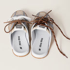 530 SL Mules – Cuir Blanchi & Semelle Gomme Bleu Ciel Gris Travertin
