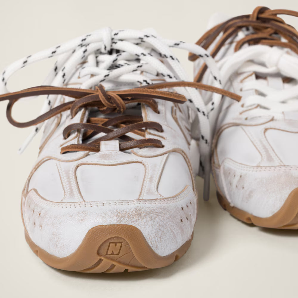 530 SL Mules – Édition Blanche Cuir Blanchi