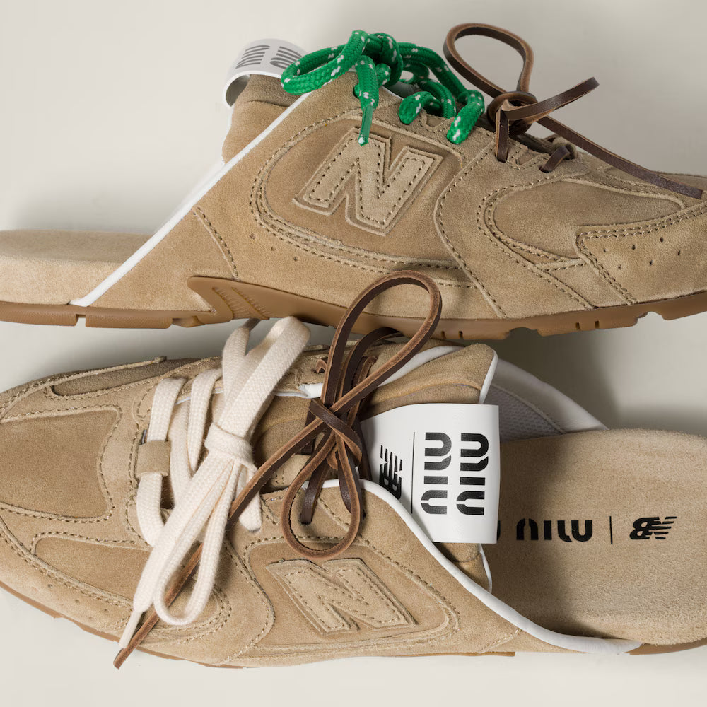530 SL Mules – Daim Blanchi & Semelle Gomme Écru
