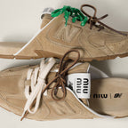 530 SL Mules – Daim Blanchi & Semelle Gomme Écru